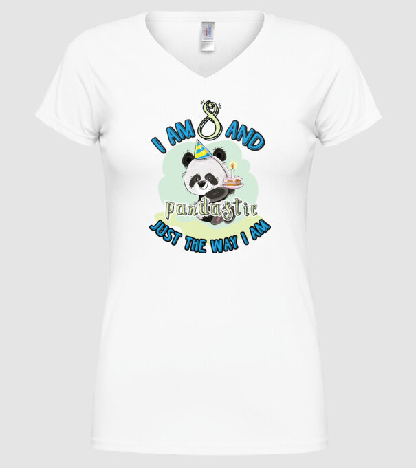 PANDASTIC 8 model alb pe tricou