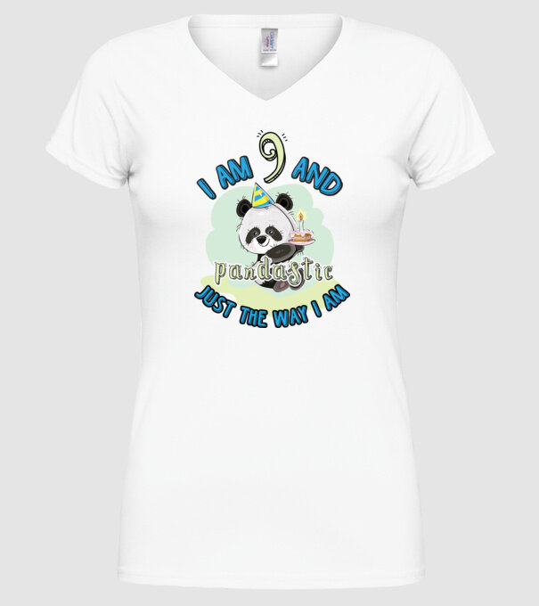 PANDASTIC 9 model alb pe tricou