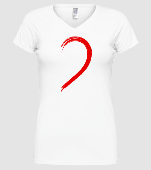 Inimă pereche stânga model alb pe tricou