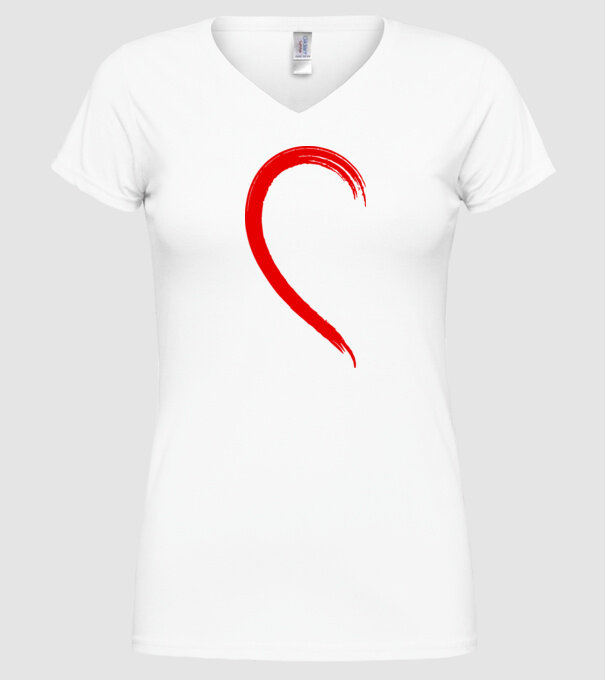 Inimă pereche dreapta model alb pe tricou
