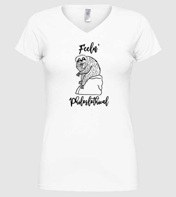 Philoslothical model alb pe tricou