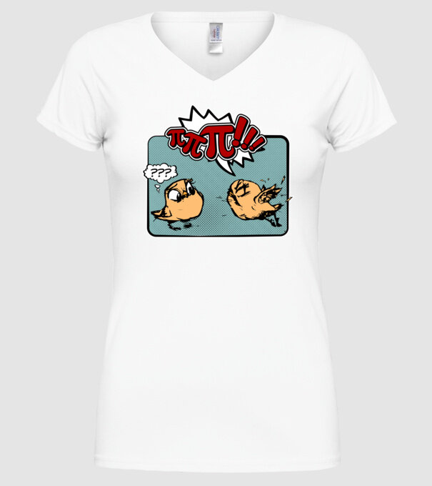 Pi Pi model alb pe tricou