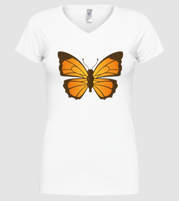 Butterfly model alb pe tricou