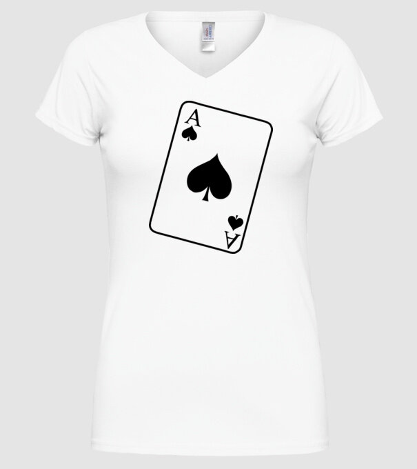 As de pică model alb pe tricou