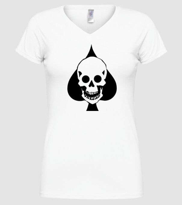 Craniu pică model alb pe tricou