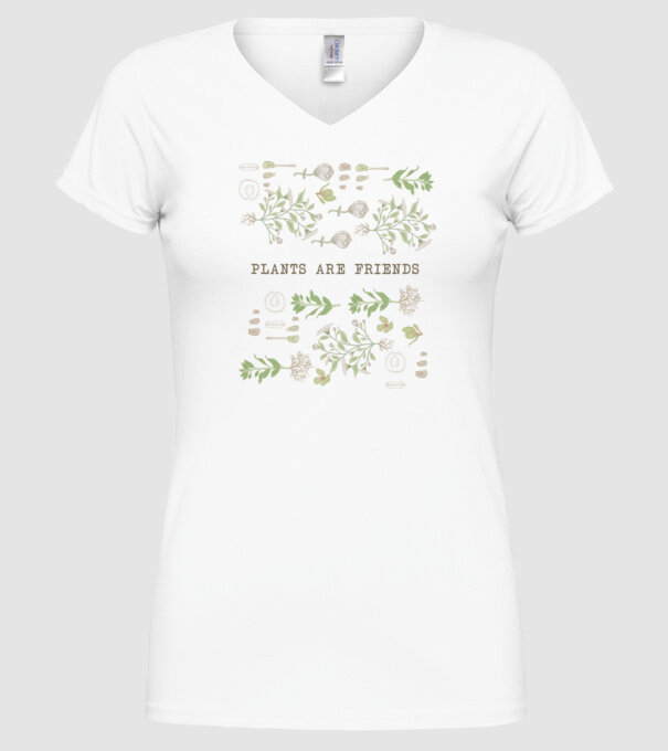 Plants are friends model alb pe tricou