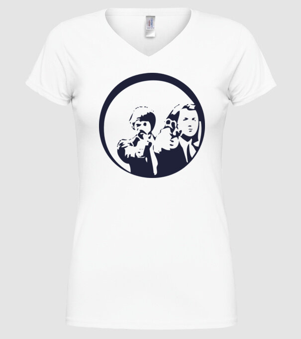 Pulp Fiction model alb pe tricou