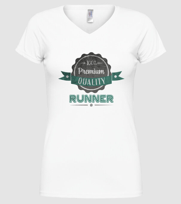 Calitate premium Alergător model alb pe tricou