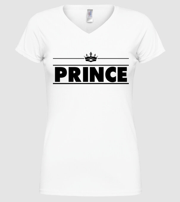 Prince model alb pe tricou