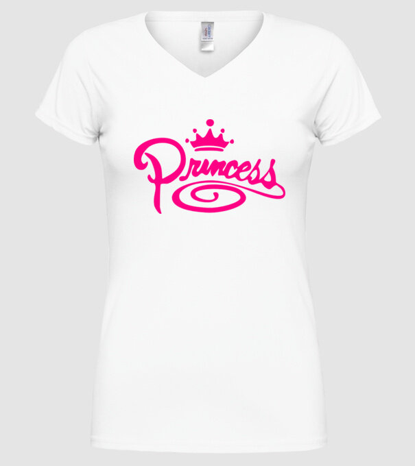 Princess model alb pe tricou