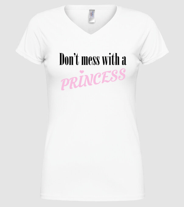 Princess model alb pe tricou