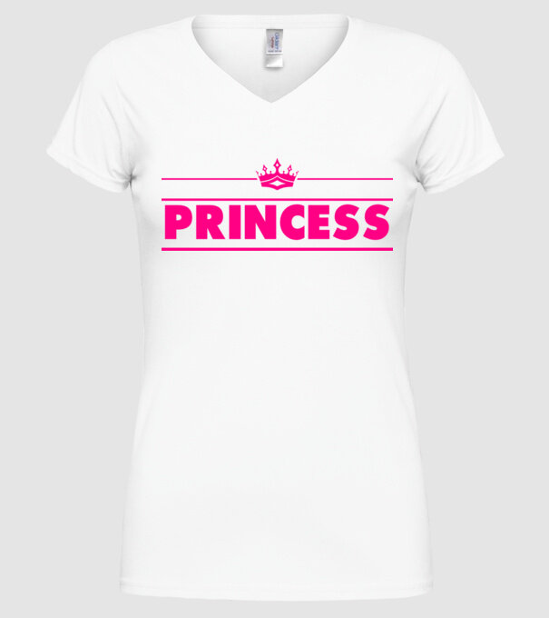Princess model alb pe tricou