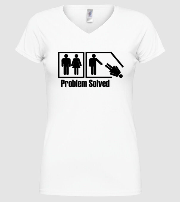 Problem solved model alb pe tricou