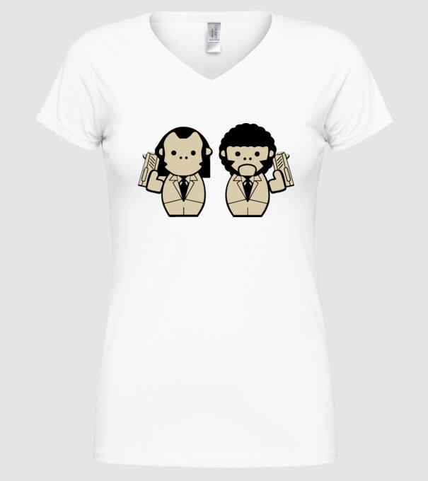 Pulp Fiction draw model alb pe tricou