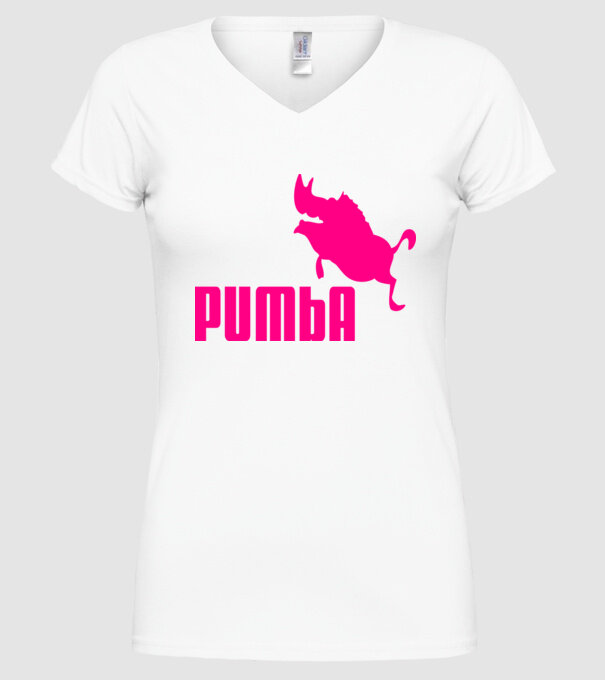 Pumba model alb pe tricou