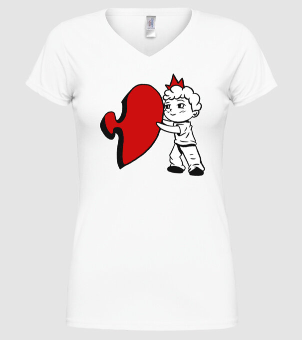 Pereche Puzzle băiat model alb pe tricou
