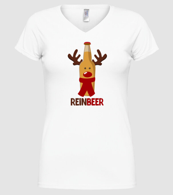 Bere REINBEER model alb pe tricou