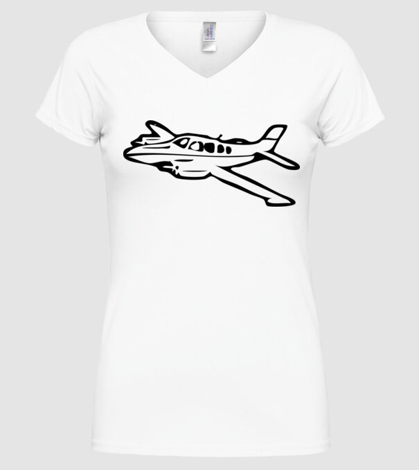 avion model alb pe tricou