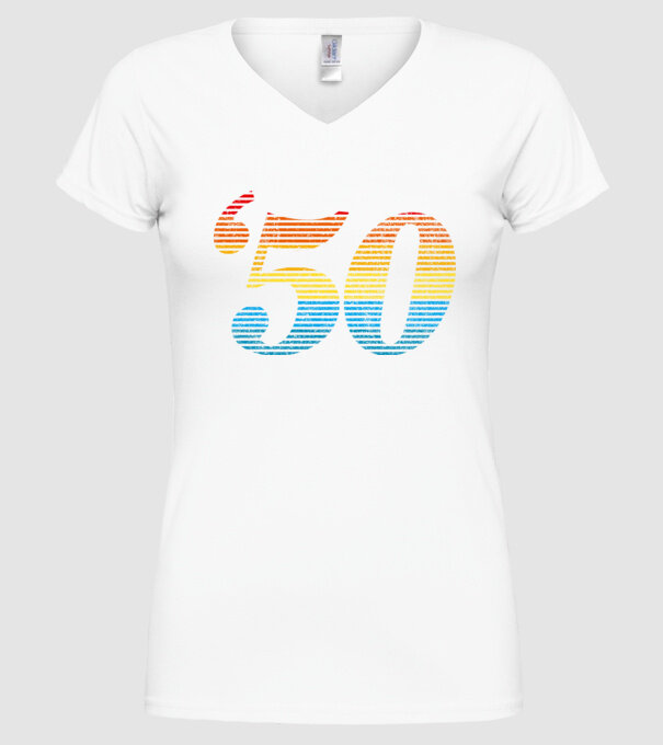 Retro Birthday 1950 model alb pe tricou