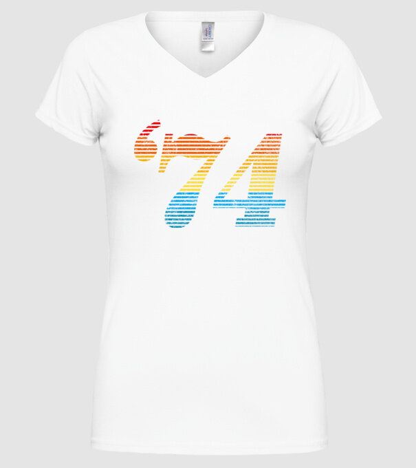 Retro Birthday 1974 model alb pe tricou