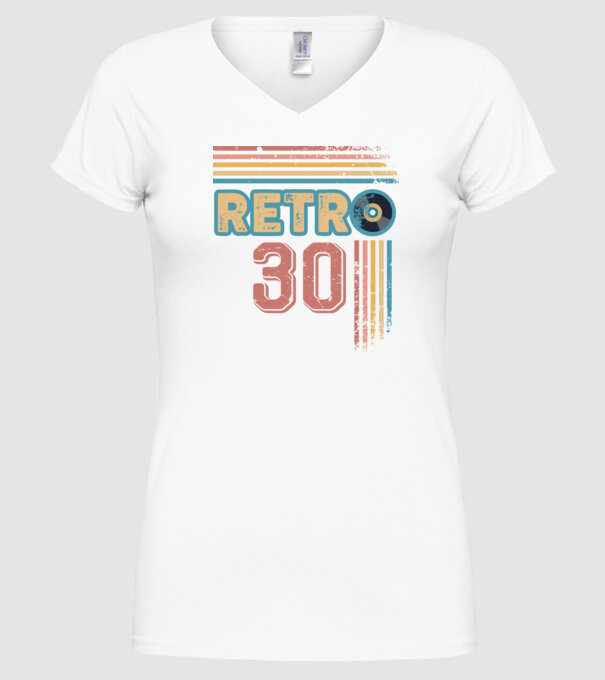 Retro 30 Birthday model alb pe tricou