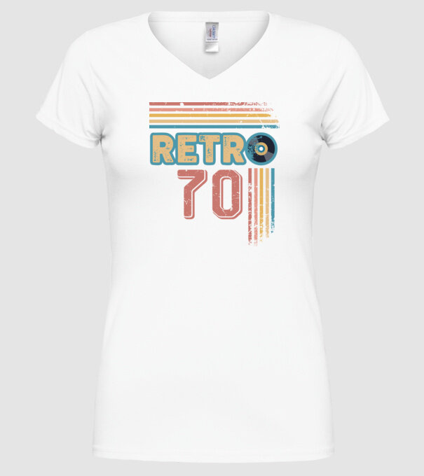 Retro 70 Birthday model alb pe tricou