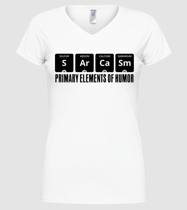 Sarcasm model alb pe tricou