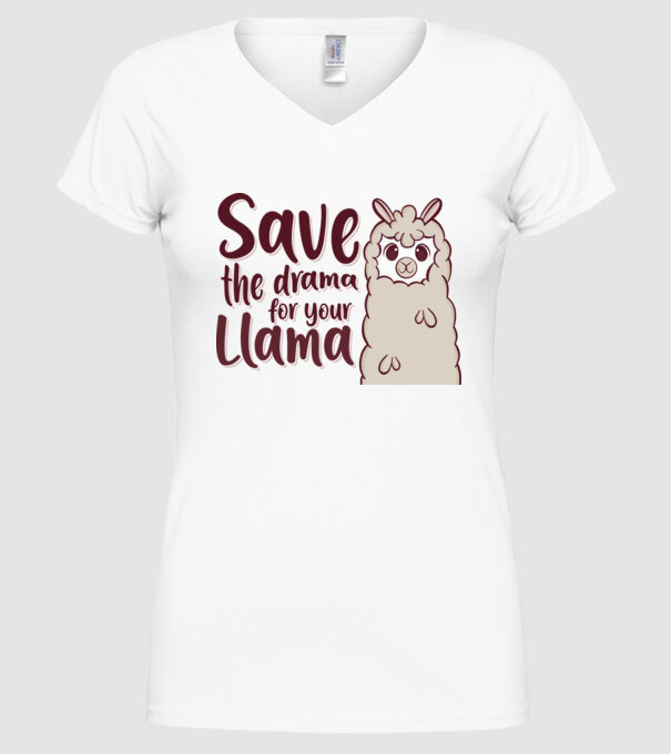 Save the drama from the llama model alb pe tricou