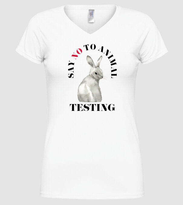 Say NO to animal testing model alb pe tricou