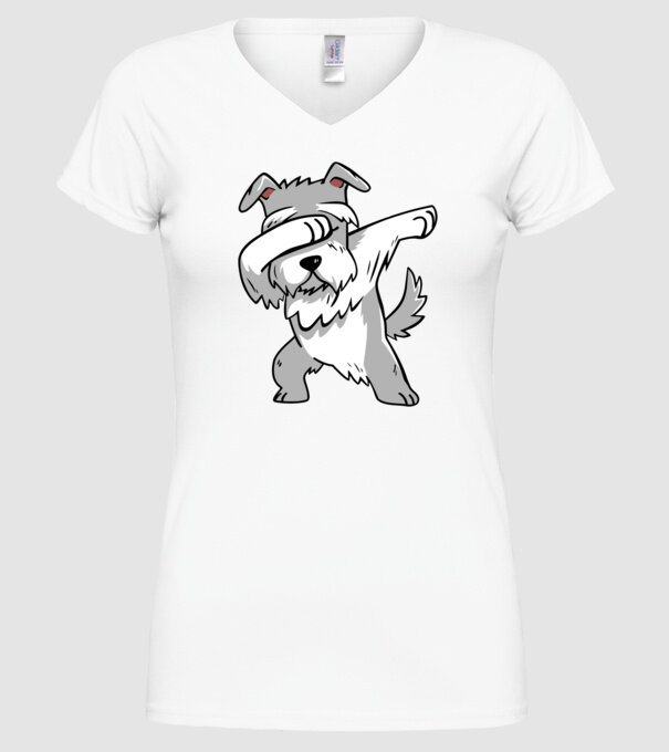 Schnauzer DAB model alb pe tricou