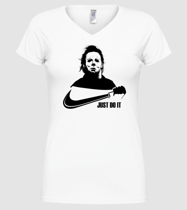 Serial killer model alb pe tricou