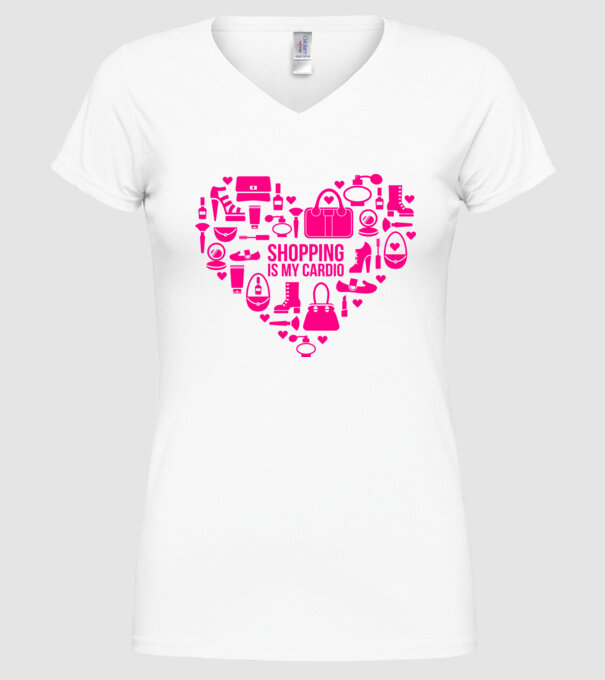 Shopping is my cardio model alb pe tricou