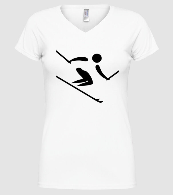 Schi model alb pe tricou