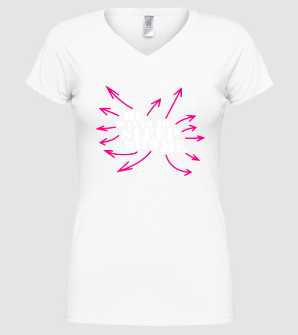 sleep with me model alb pe tricou