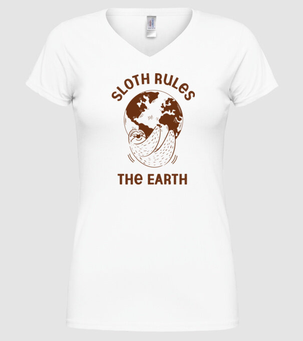 Sloth rules the world model alb pe tricou