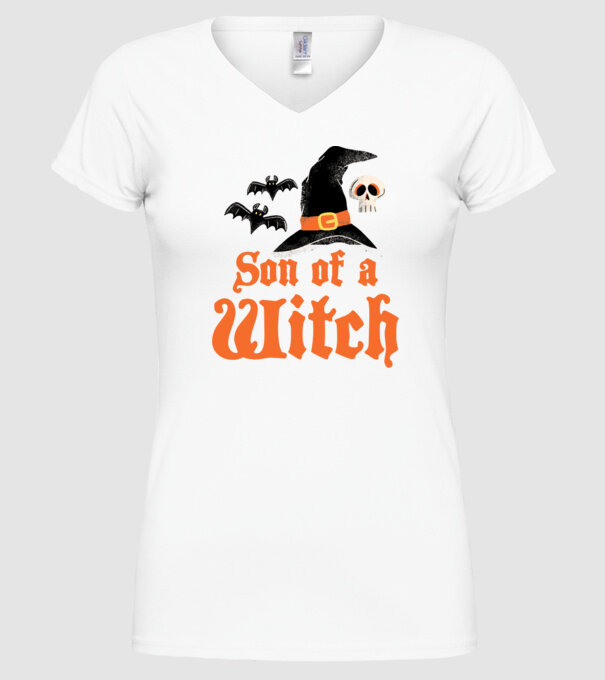 Son of a witch model alb pe tricou