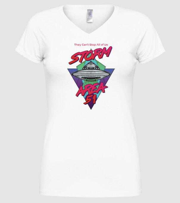 storm area 51 ufo model alb pe tricou