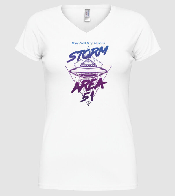 storm area 51 ufo purple model alb pe tricou