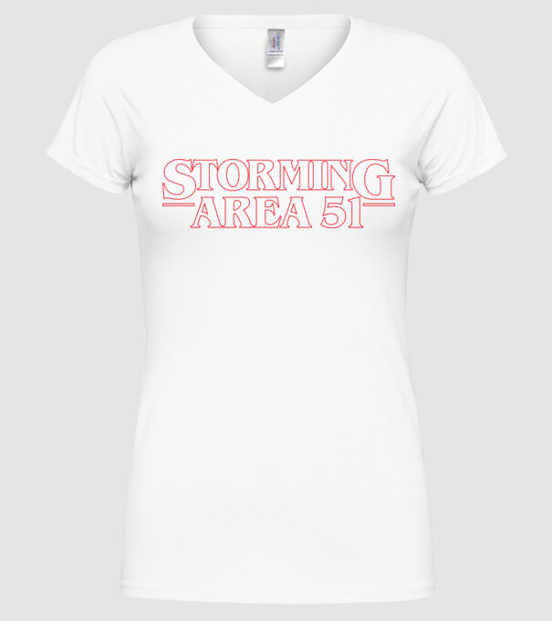 storming area 51 things outline model alb pe tricou
