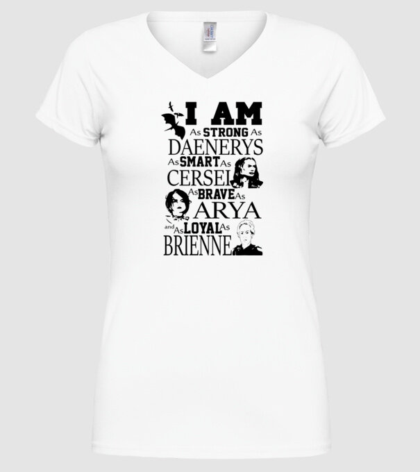 Strong as Daenerys model alb pe tricou