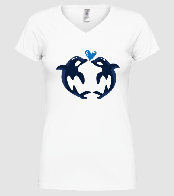 BALENE ÎNDRĂGOSTITE model alb pe tricou
