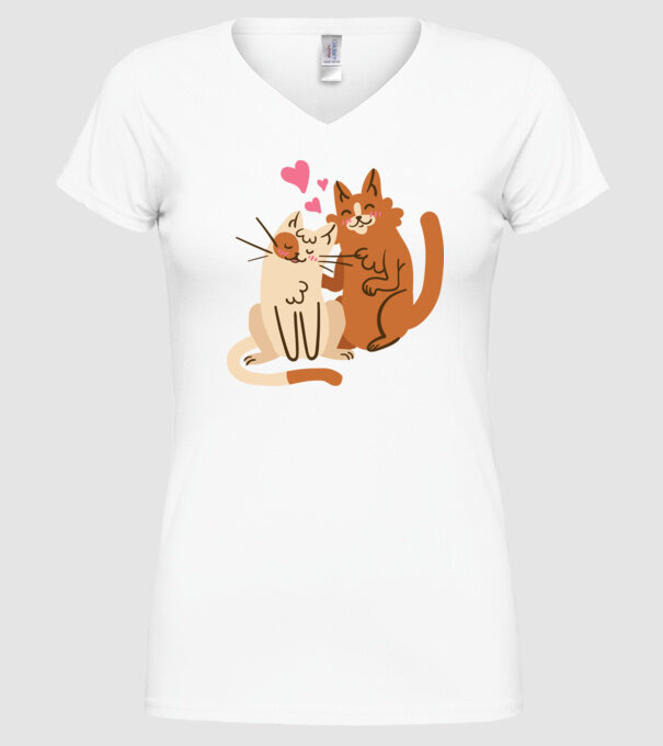 PISICUȚE ÎNDRĂGOSTITE 2 model alb pe tricou