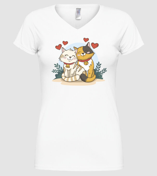 PISICUȚE ÎNDRĂGOSTITE 4 model alb pe tricou