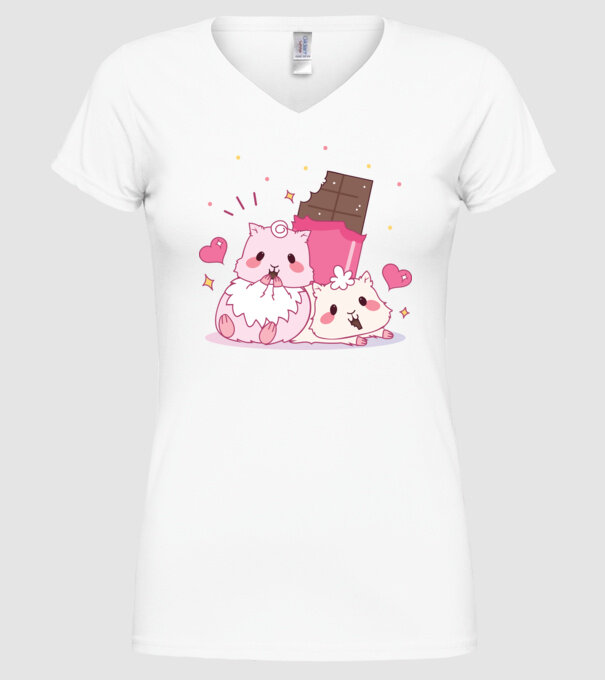 HAMSTERI ÎNDRĂGOSTIȚI 2 model alb pe tricou