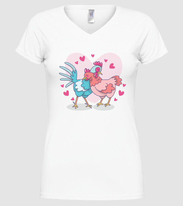 PUI ÎNDRĂGOSTIȚI model alb pe tricou