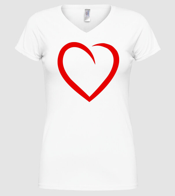 Szív model alb pe tricou