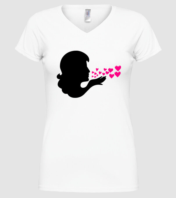 pupici din inimă model alb pe tricou