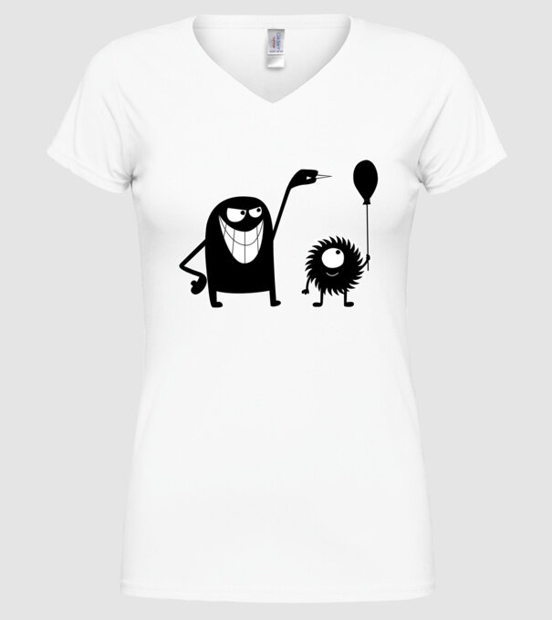Szornyelde - Balon model alb pe tricou