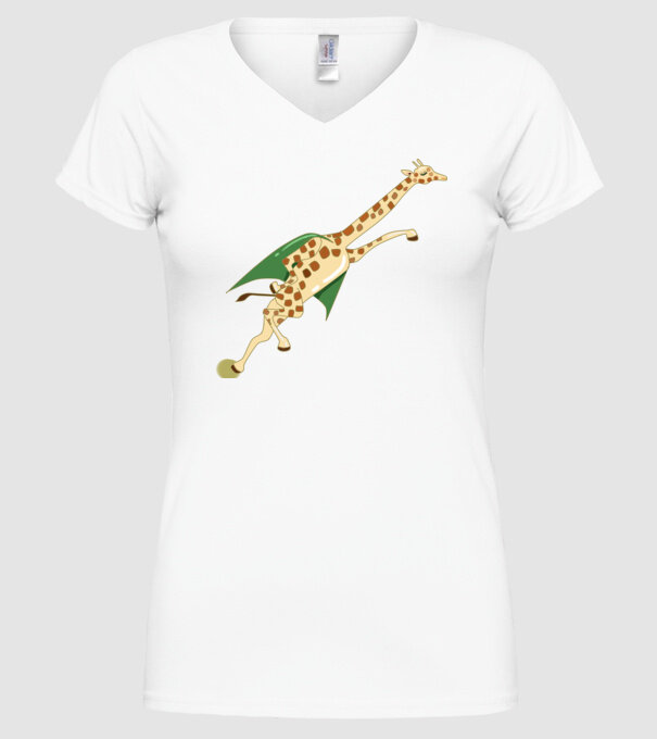 Girafă Super model alb pe tricou
