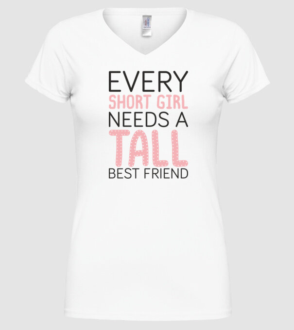 Tall Friend model alb pe tricou
